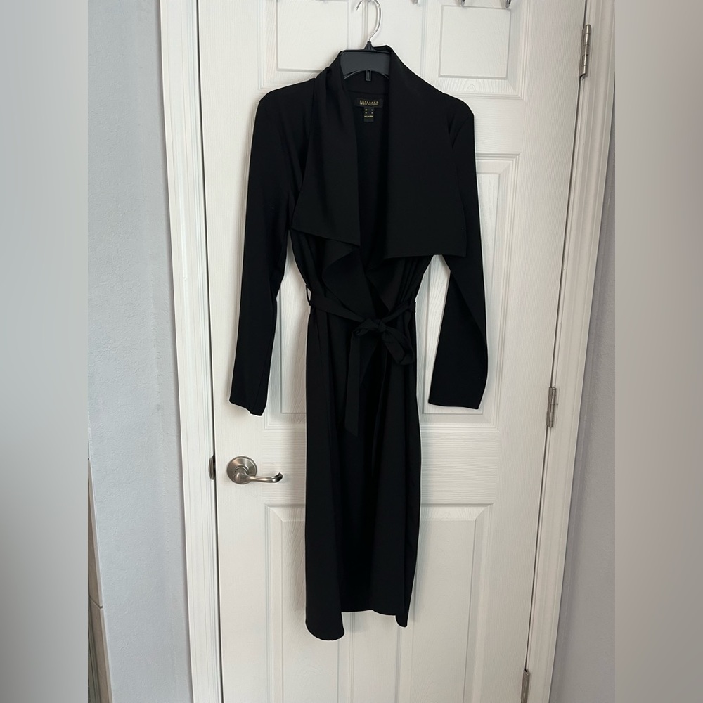 Revamped thin dress jacket/ comono with belt tie.